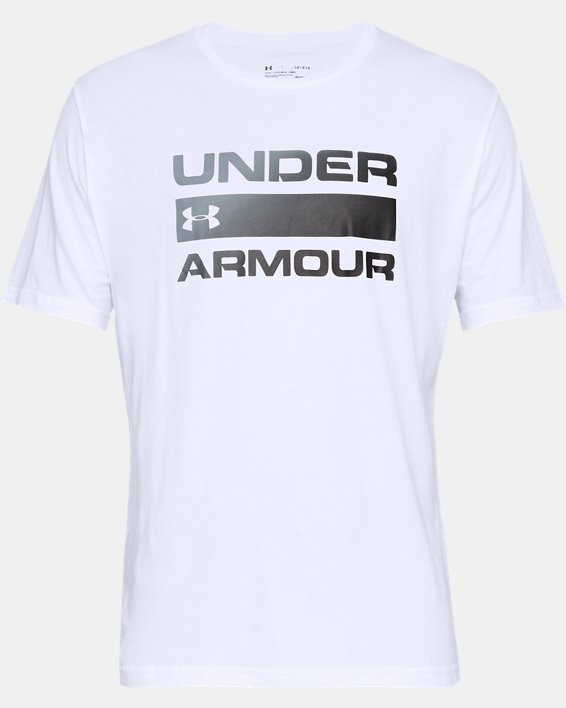 Men's UA Team Issue Wordmark Short Sleeve, White, pdpMainDesktop image number 4